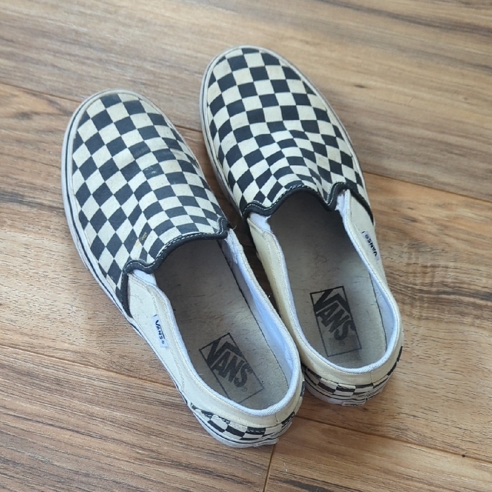 Vans Classic Slip-On Checkerboard Black and White Sneakers